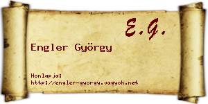 Engler György névjegykártya